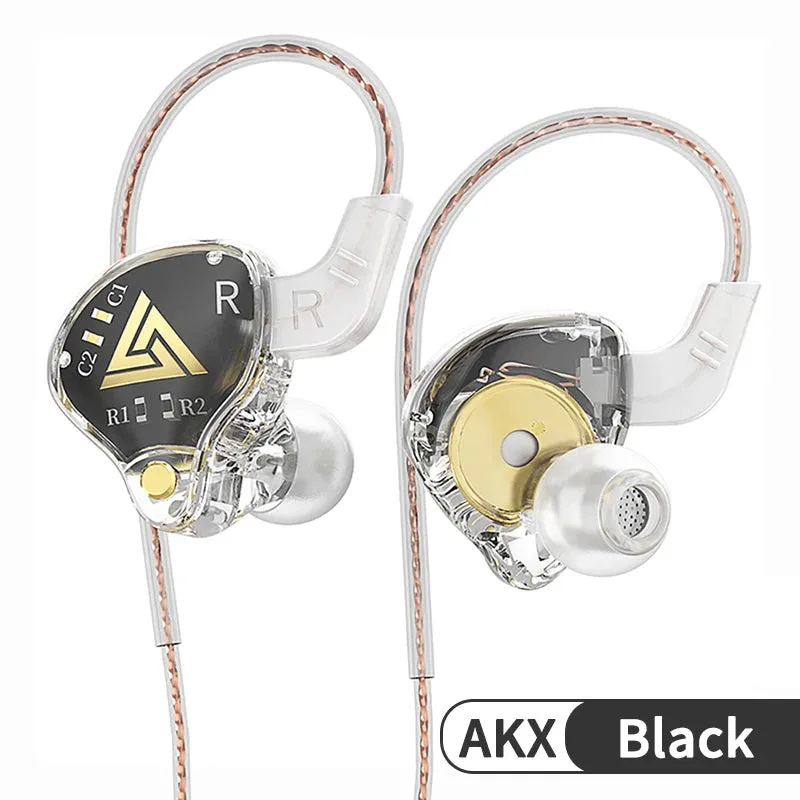 QKZ AKX HIFI Heavy Bass In-Ear Earphones With Mic IEM Level 3.5mm Headphone DMX