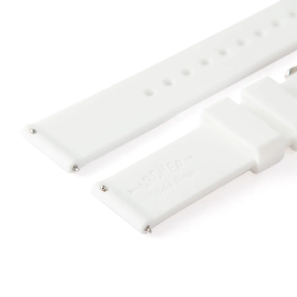 Quick Release Silicone Watch Band - White