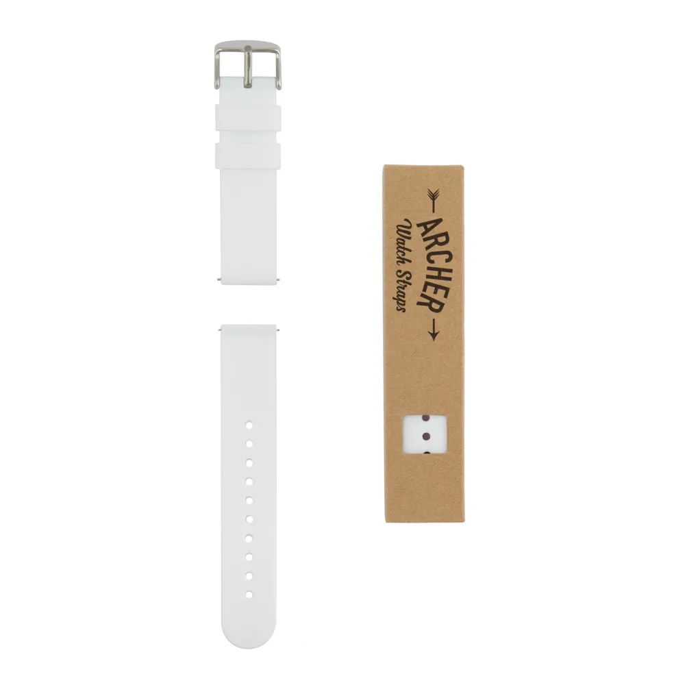 Quick Release Silicone Watch Band - White