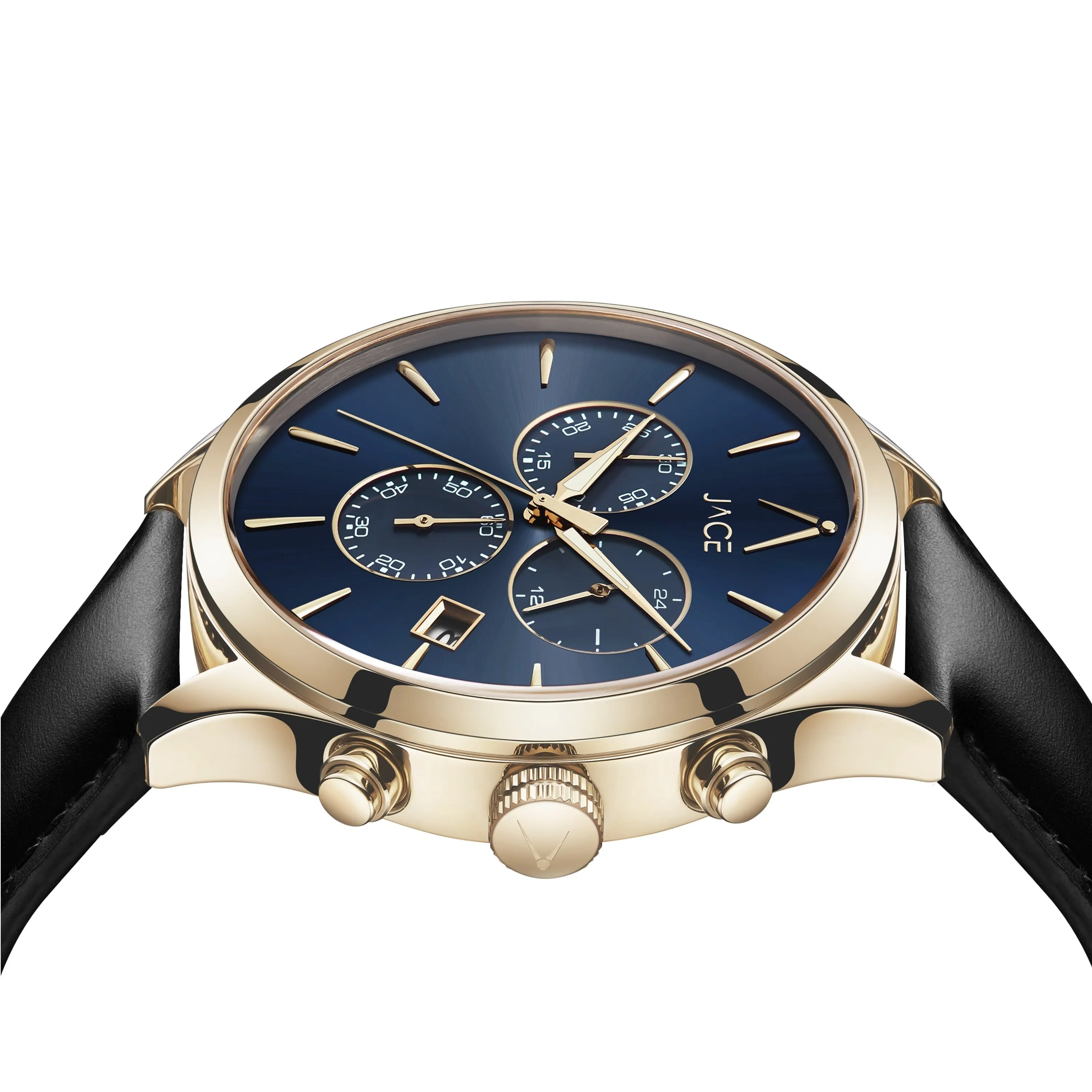 "LONDON" MEN`S LEATHER BAND CHRONOGRAPH WATCH