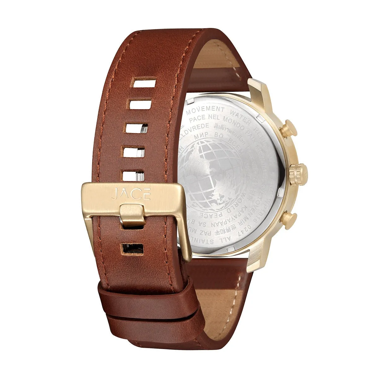 "MELBOURNE" MEN`S LEATHER BAND CHRONOGRAPH WATCH