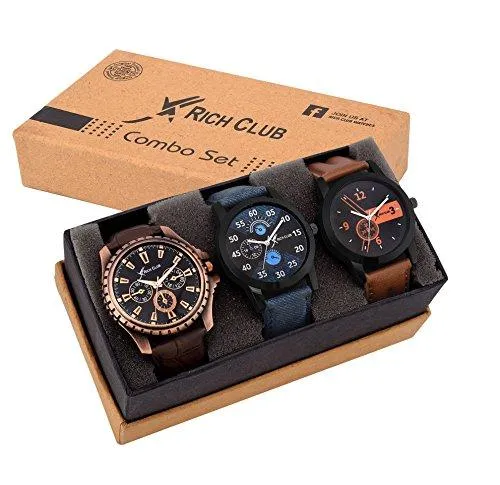 Rich Club Analogue Black Blue Dial Men's Watch - REL-OCT-DENIM