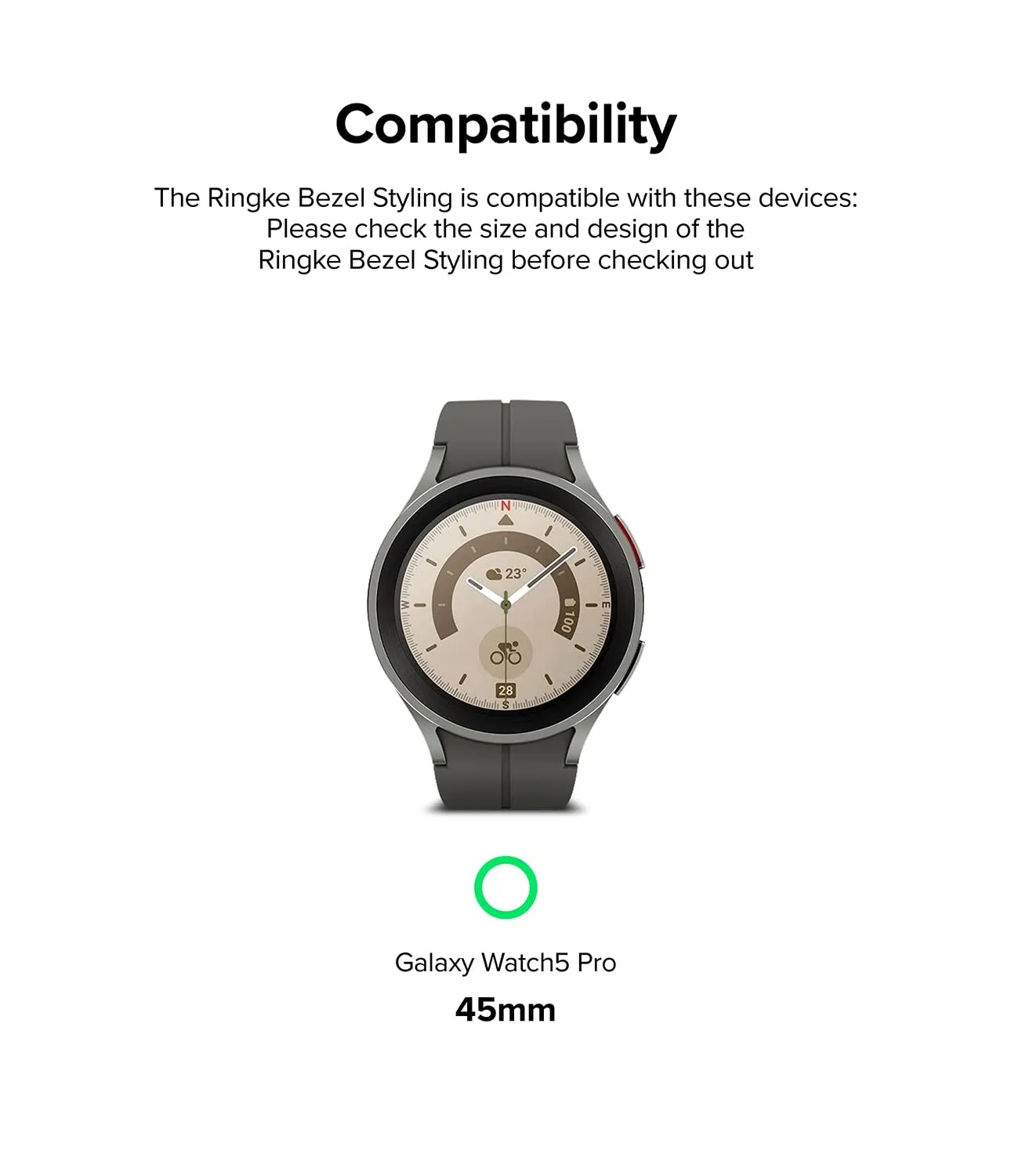 Ringke bezel styling compatible with Samsung Galaxy Watch 5 pro 45mm - 30 (ST) Silver