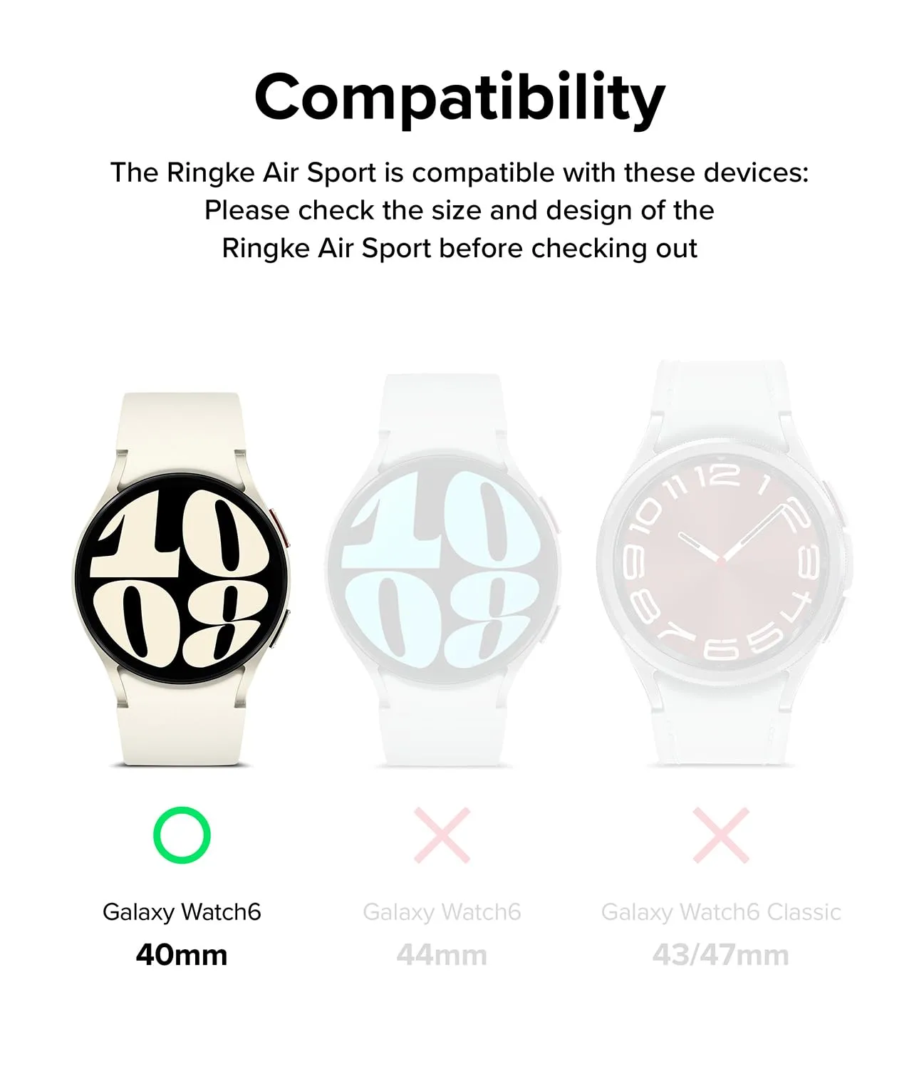 Ringke Samsung Galaxy Watch 6 40mm Air Sports Air Sports Case - Black