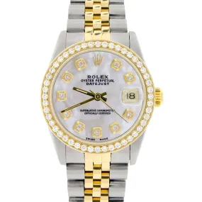 Rolex Datejust 2-Tone Midsize 31mm Womens Watch with White MOP Dial  TFJ-142508311