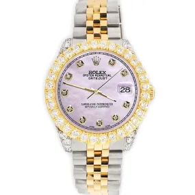 Rolex Datejust 31mm 2-Tone Watch 4.4ct Diamond Pink Pearl Dial/Bezel/Case/Lugs TFJ-142508084