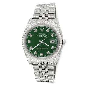 Rolex Datejust 36mm 10.2ct Diamond Forest Green Jubilee Watch  TFJ-142508380