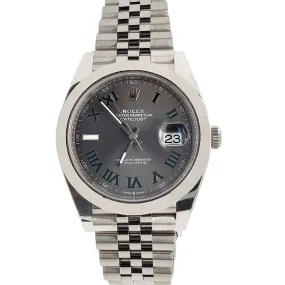 Rolex Datejust 41 Wimbledon Slate Roman Dial Jubilee Watch  TFJ-142508279