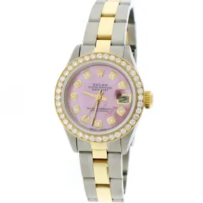 Rolex Datejust Ladies 2-Tone 26MM Oyster w/Pink MOP Diamond Dial &amp; Bezel TFJ-142508070