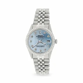 Rolex Datejust Steel  Jubilee Watch Diamond Sky Blue MOP Dial TFJ-142507930