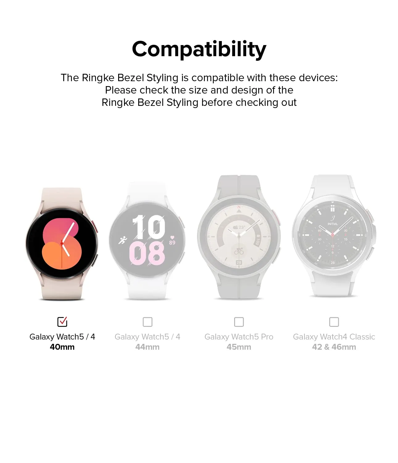 Samsung Galaxy Watch 5 / 4 40mm | Bezel Styling| 40-01