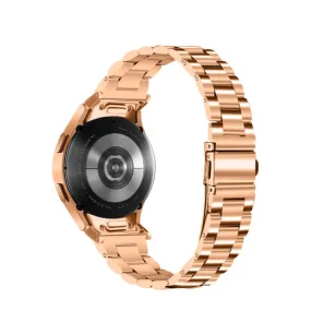 Samsung Galaxy Watch FE (40mm) stainless steel replacement strap with double butterfly clasp - rose gold