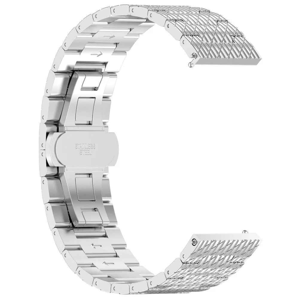 Samsung Gear S3 Frontier stainless steel bracelet with stripes and butterfly clasp (joint circumference: 210 mm) - silver