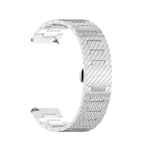 Samsung Gear S3 Frontier stainless steel bracelet with stripes and butterfly clasp (joint circumference: 210 mm) - silver