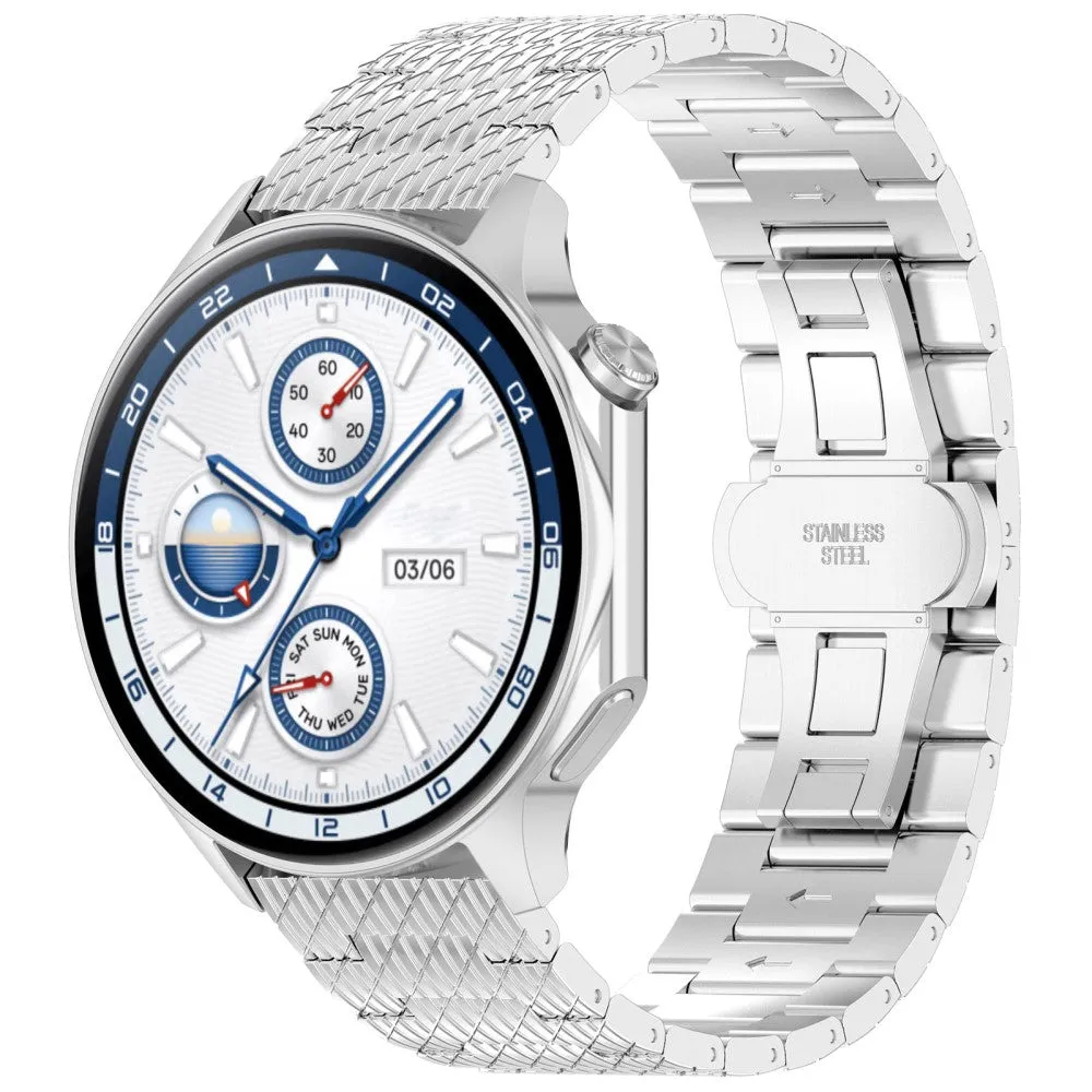 Samsung Gear S3 Frontier stainless steel bracelet with stripes and butterfly clasp (joint circumference: 210 mm) - silver