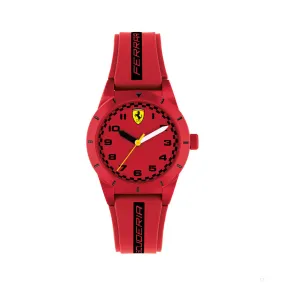 Scuderia Ferrari Watch Redrev Quartz, Red, Silicone Strap, 34Mm