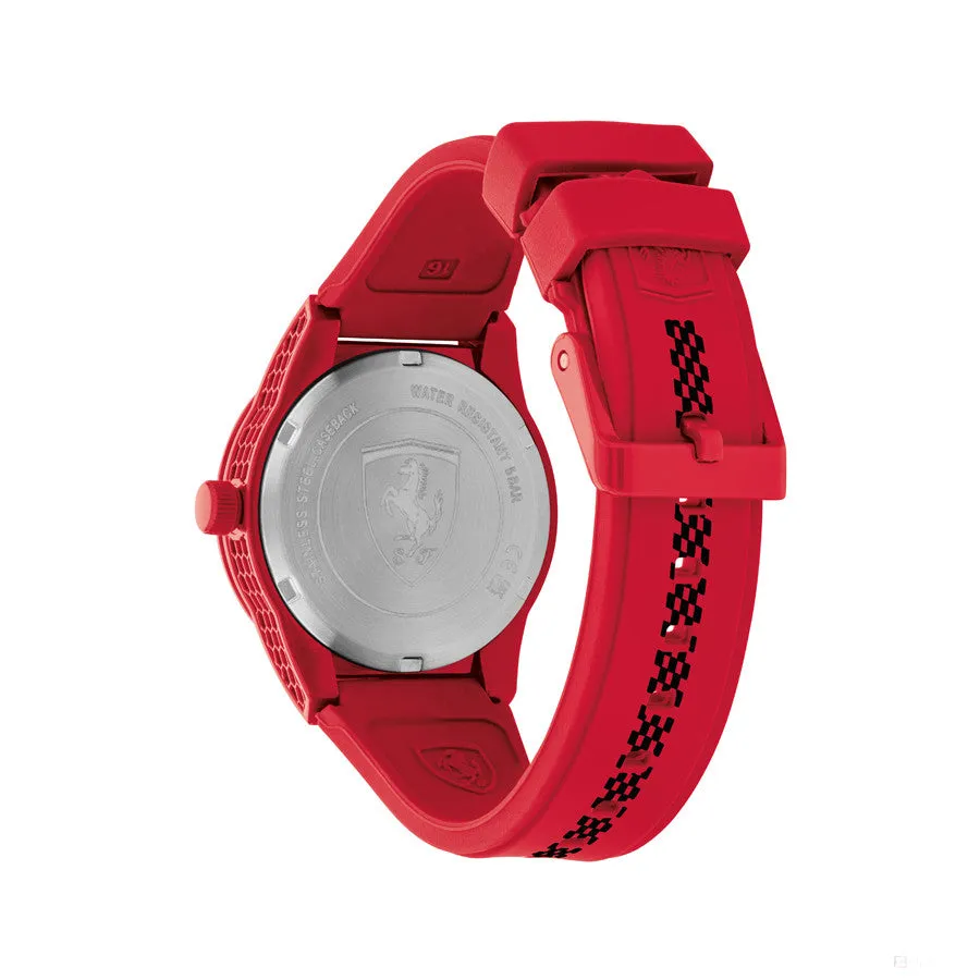 Scuderia Ferrari Watch Redrev Quartz, Red, Silicone Strap, 34Mm