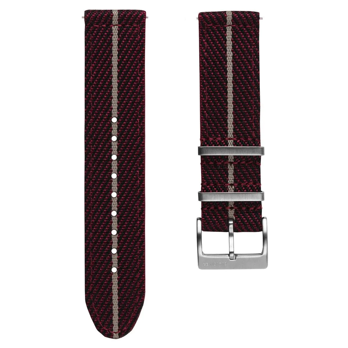 Seasalter Military Nylon Watch Strap - Burgundy/Beige