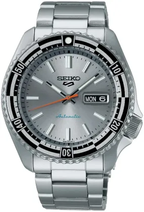 SEIKO Men New 5 Sports Round Silver Watches-SRPK09K1