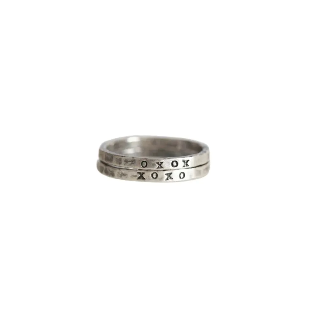 Silver Stamped Stacking Rings