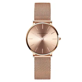 Simple Dial Mesh Strap Women's Watch