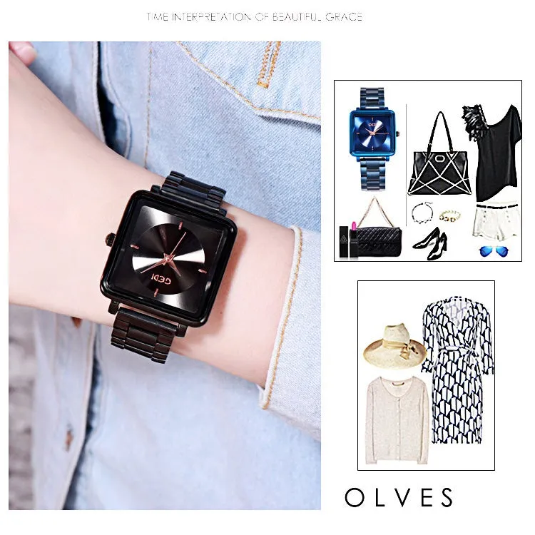 Simple Square Pattern Women's watch