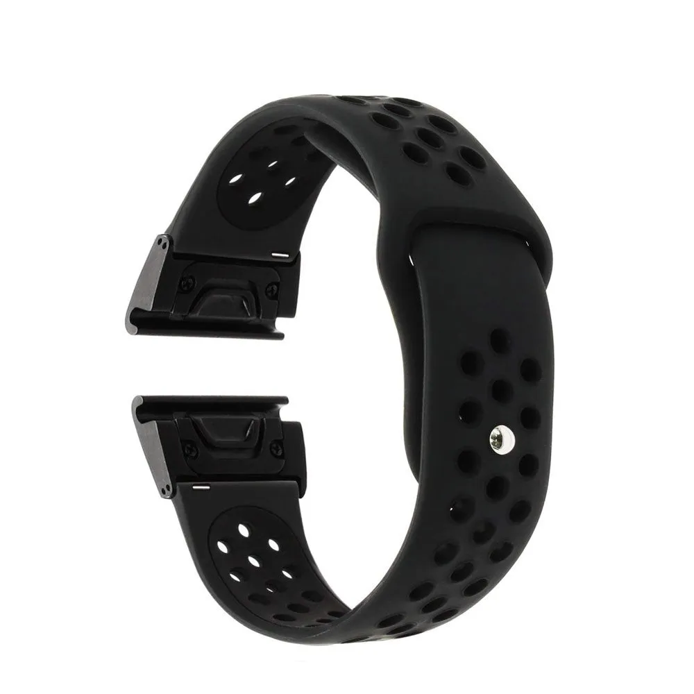 (size L) Garmin Instinct replacement silicone wristband All Black (joint circumference 172-247mm) - Black