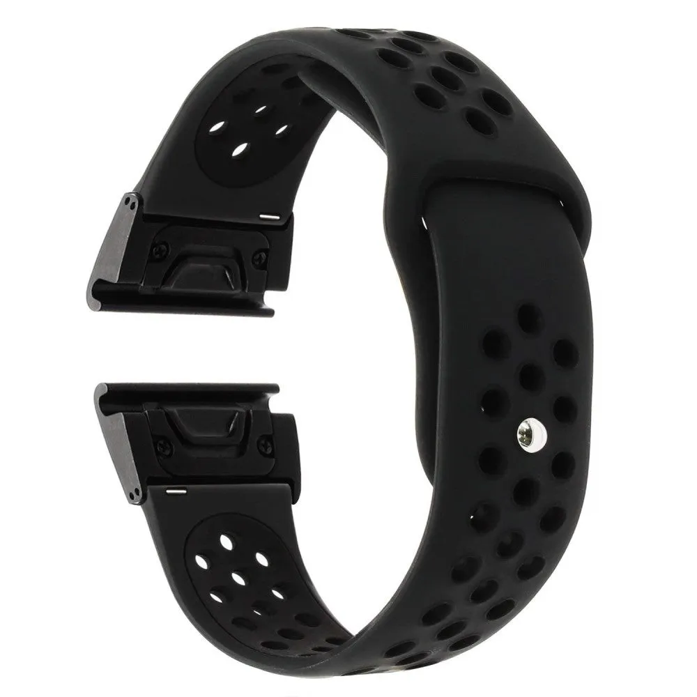 (size L) Garmin Instinct replacement silicone wristband All Black (joint circumference 172-247mm) - Black