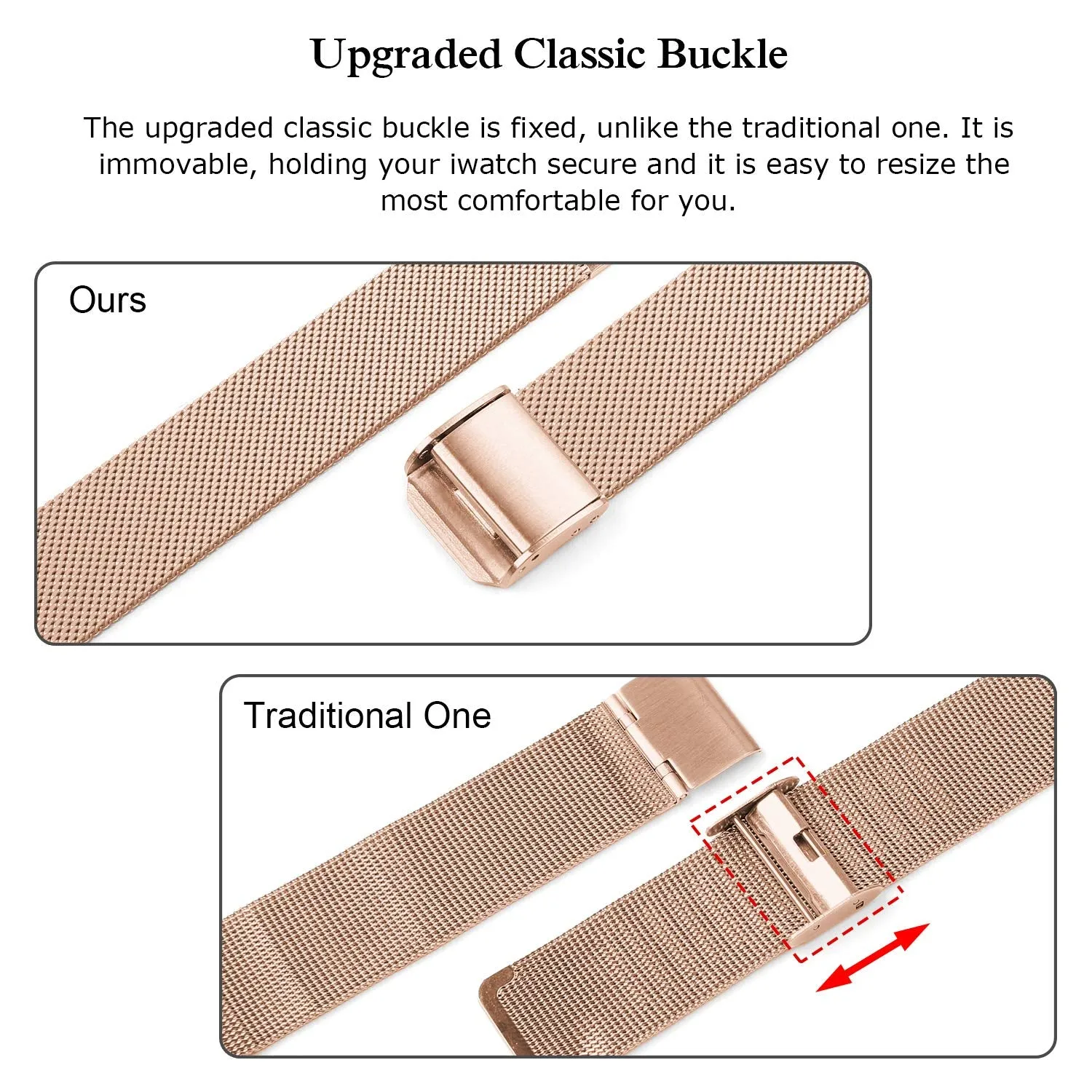 Slim Milanese Apple Watch Strap | Apple Watch Series 10 | Ultra 2 | 8 Ultra | 9 | 8 | 7 | 6 | Rose Gold