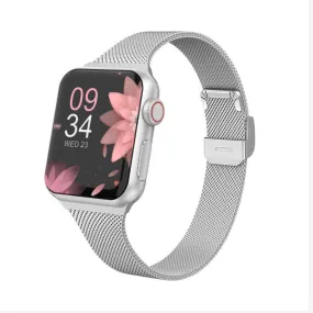 Slim Milanese Apple Watch Strap | Apple Watch Series 10 | Ultra 2 | 8 Ultra | 9 | 8 | 7 | 6 | Silver