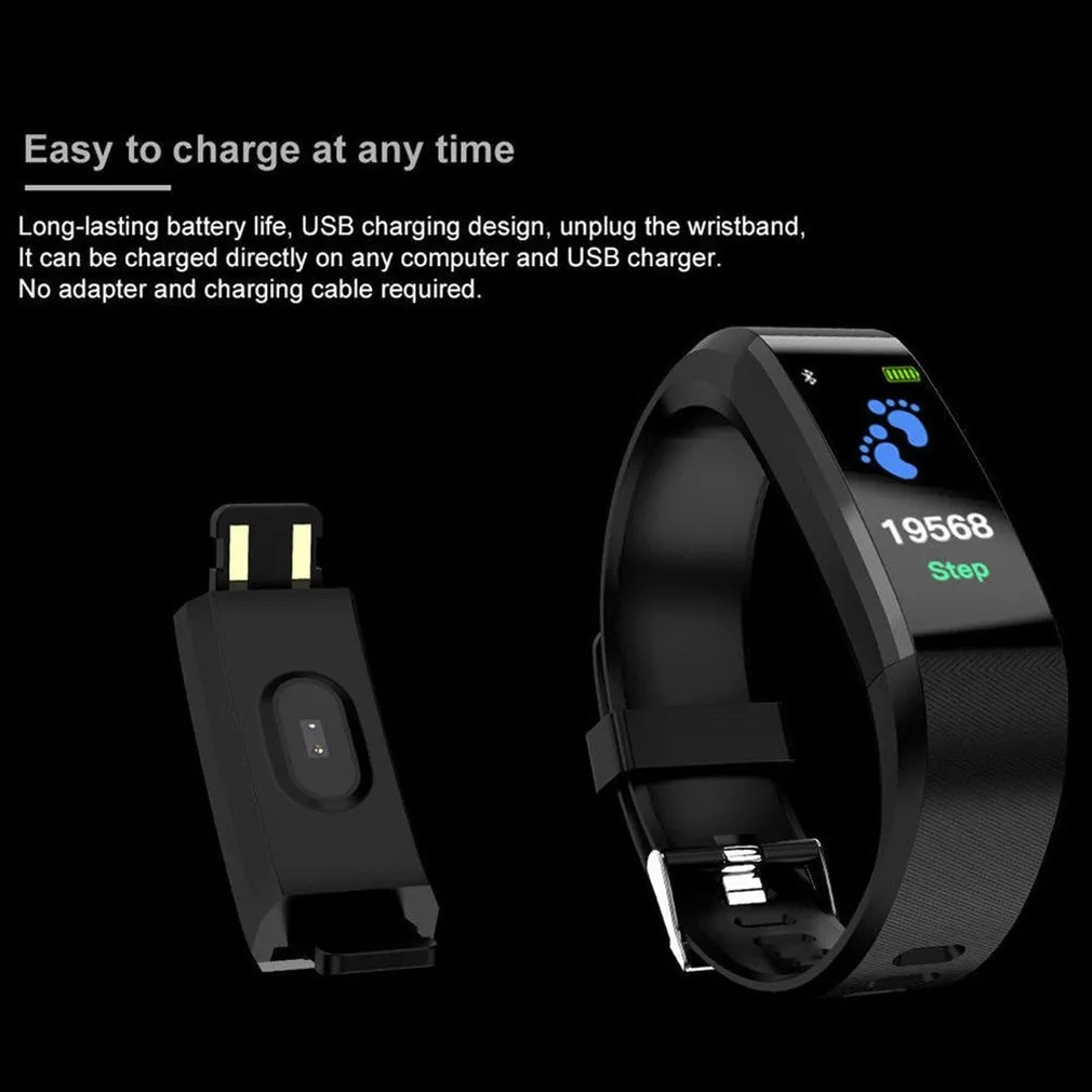 Smart Bracelet Heart Rate Monitor Blood Pressure Monitor Fitness Watches Step Counter Message Push pk fitbits mi Band 2 3