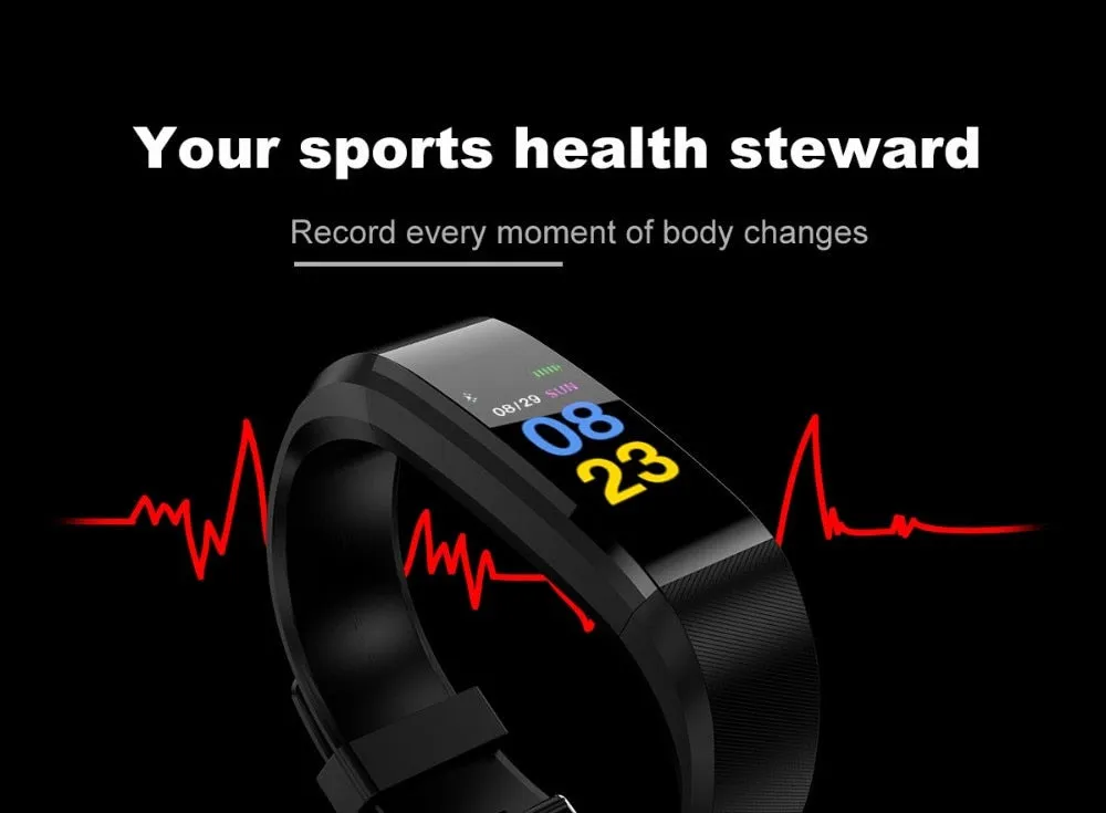 Smart Bracelet Heart Rate Monitor Blood Pressure Monitor Fitness Watches Step Counter Message Push pk fitbits mi Band 2 3