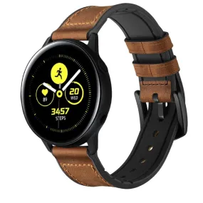 Smartwatch Læder Silikone Rem (20mm) - Brun