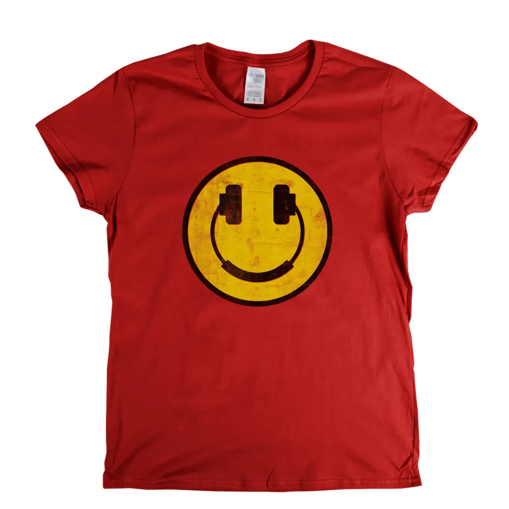 Smiley Headphones Womens T-Shirt