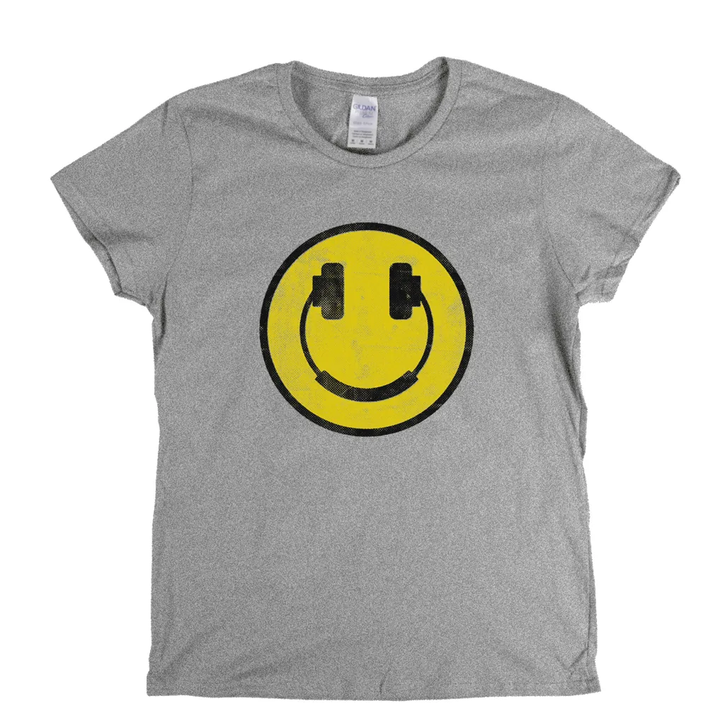 Smiley Headphones Womens T-Shirt