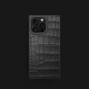 Square Case Edition Black For iPhone 16 Pro In Alligator