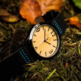 Stainless Steel with Bamboo Face Jnglst Watch