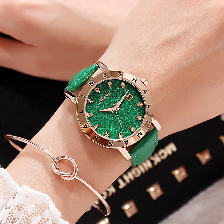 Starry Leather Strap Women's Watch