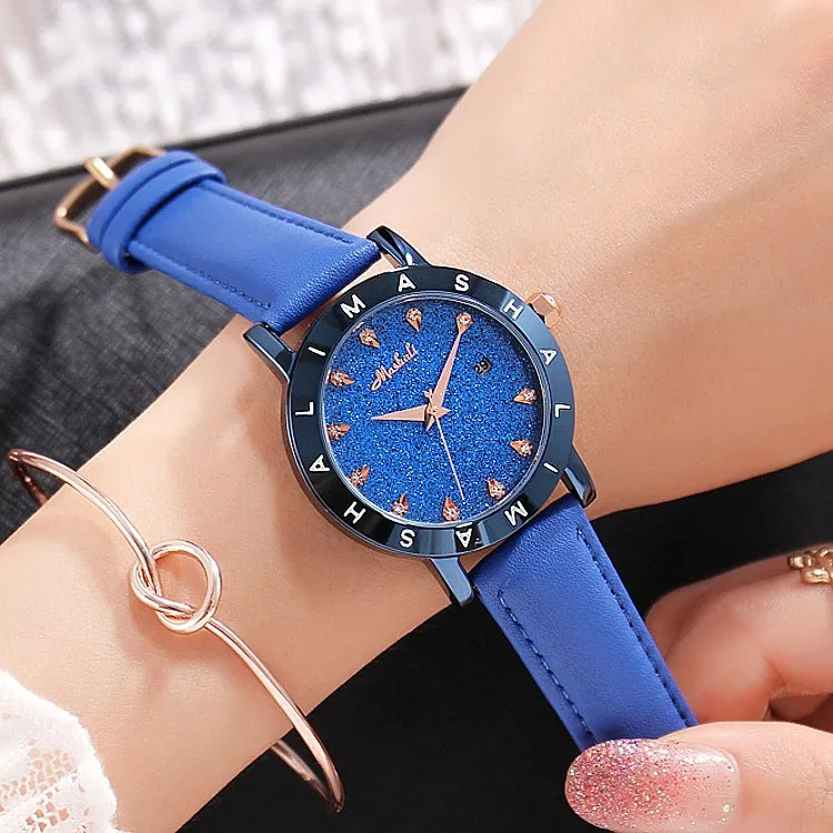 Starry Leather Strap Women's Watch