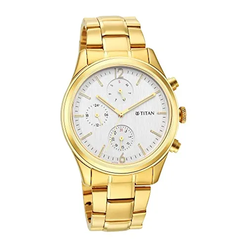 Titan Analog White Dial Women's Watch-1805YM01