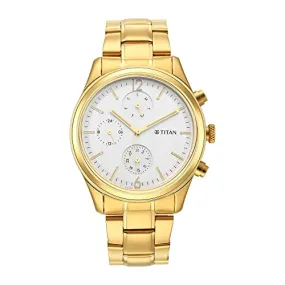 Titan Analog White Dial Women's Watch-1805YM01