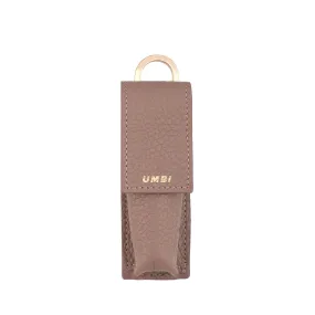 UMBI Personalized Leather Lipstick Bag - Beige