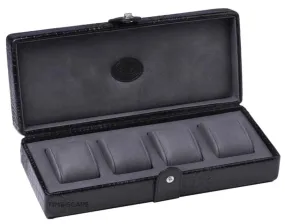 UNDERWOOD (LONDON) - 4-Unit Croco Watch Box  | UN234/CBLK