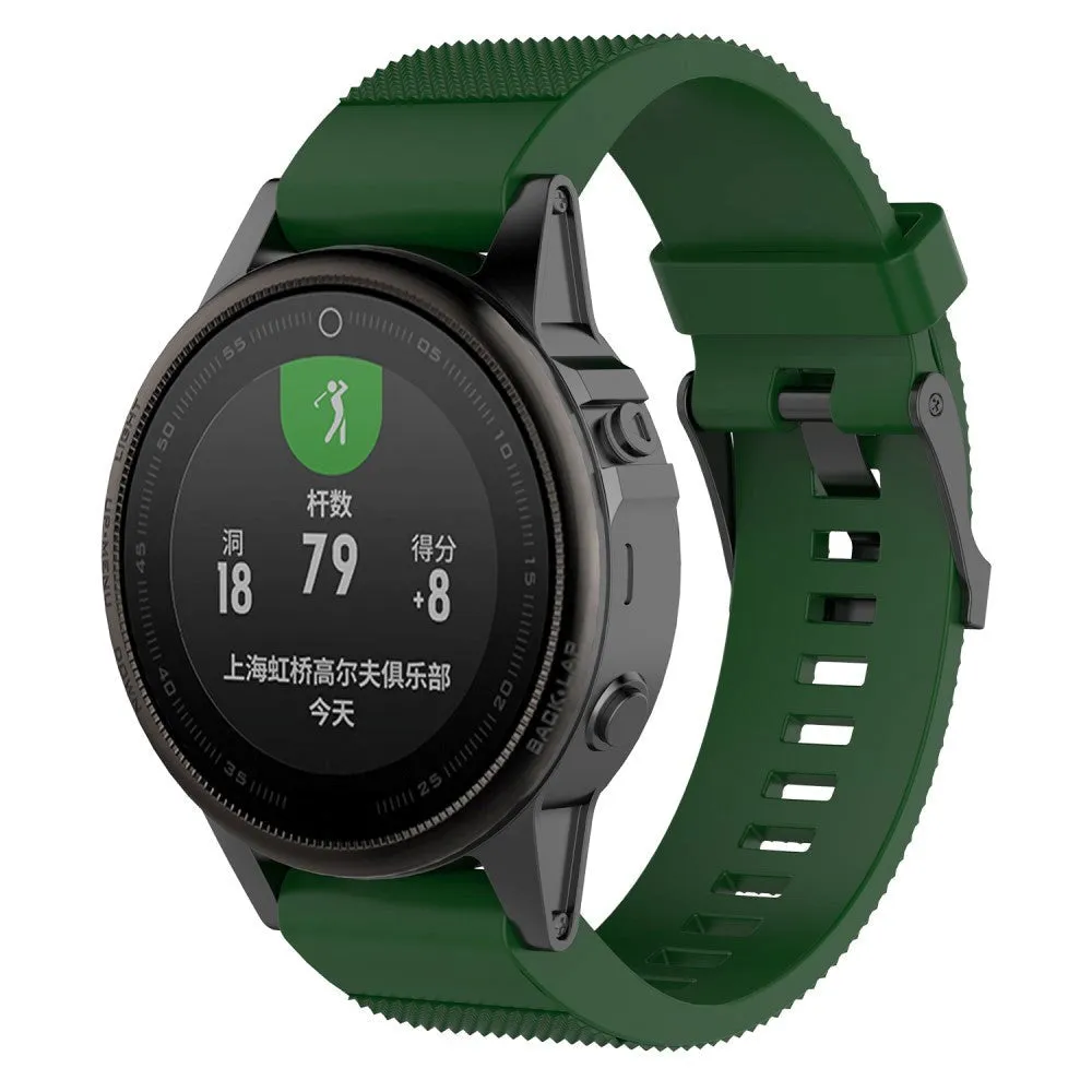 Universal Garmin 20mm Neutral Silikone Rem inkl. Skruetrækkere - Mørkegrøn