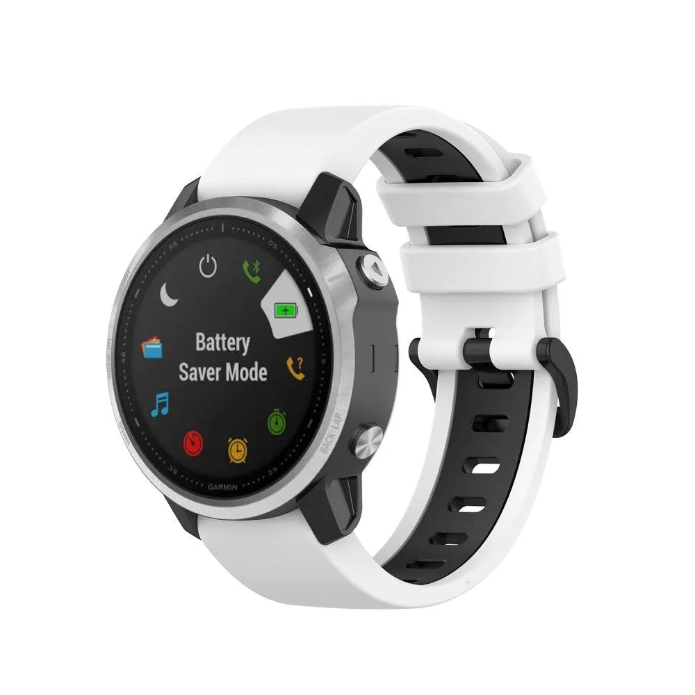 Universal Garmin 20mm QuickFit Neutral Silikone Rem inkl. Skruetrækkere - Hvid / Sort