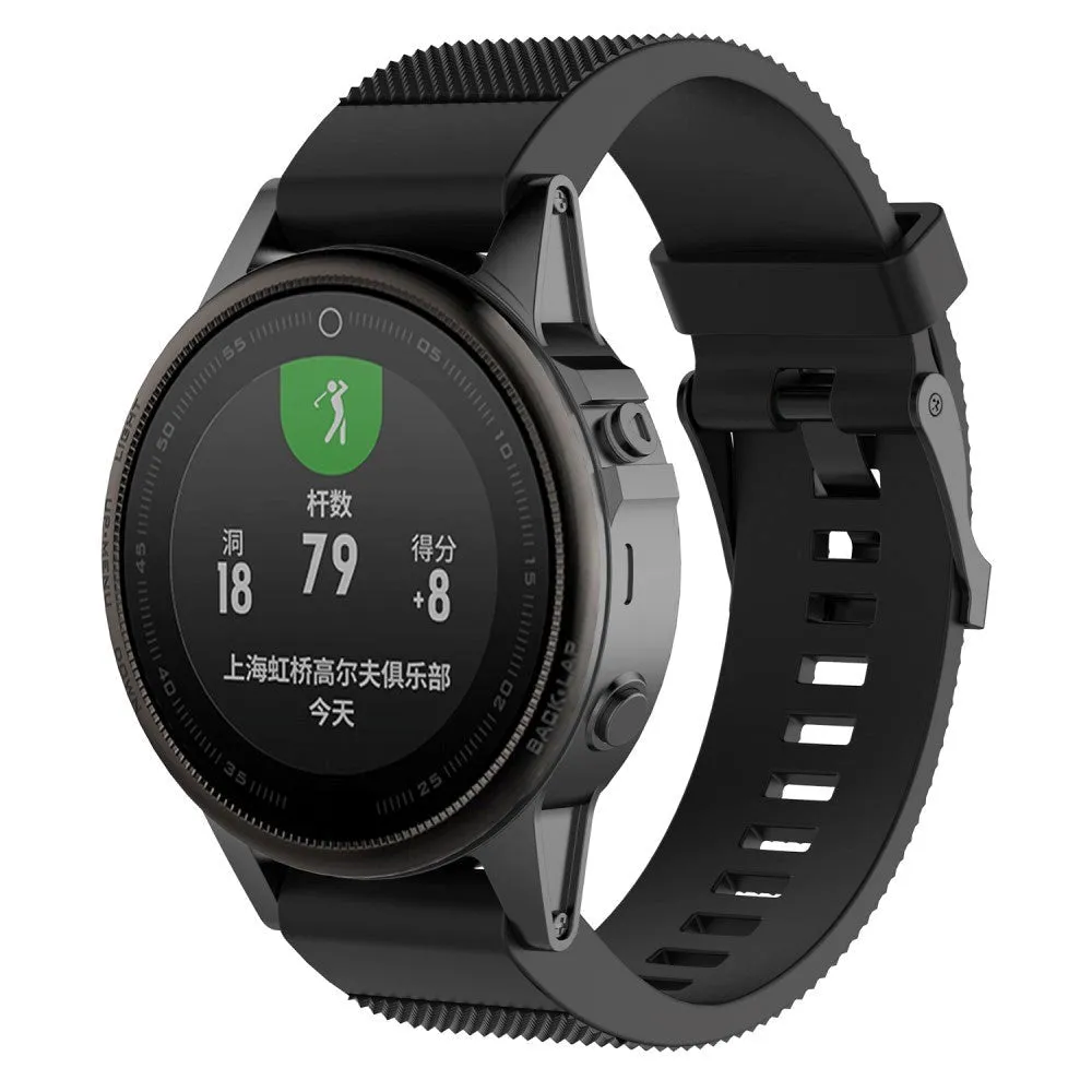 Universal Garmin 20mm QuickFit Neutral Silikone Rem inkl. Skruetrækkere - Sort