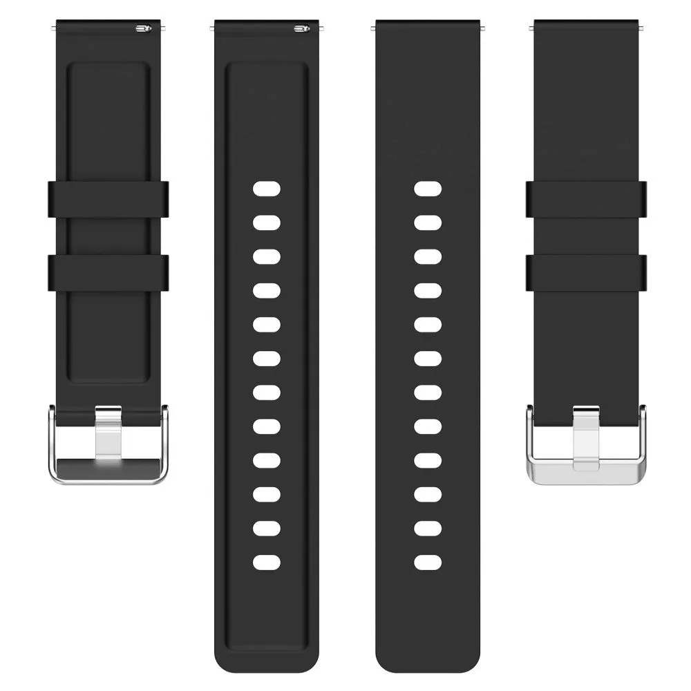 Universal Silikone Smartwatch Rem (20mm) m. Metal Spænde - Sort