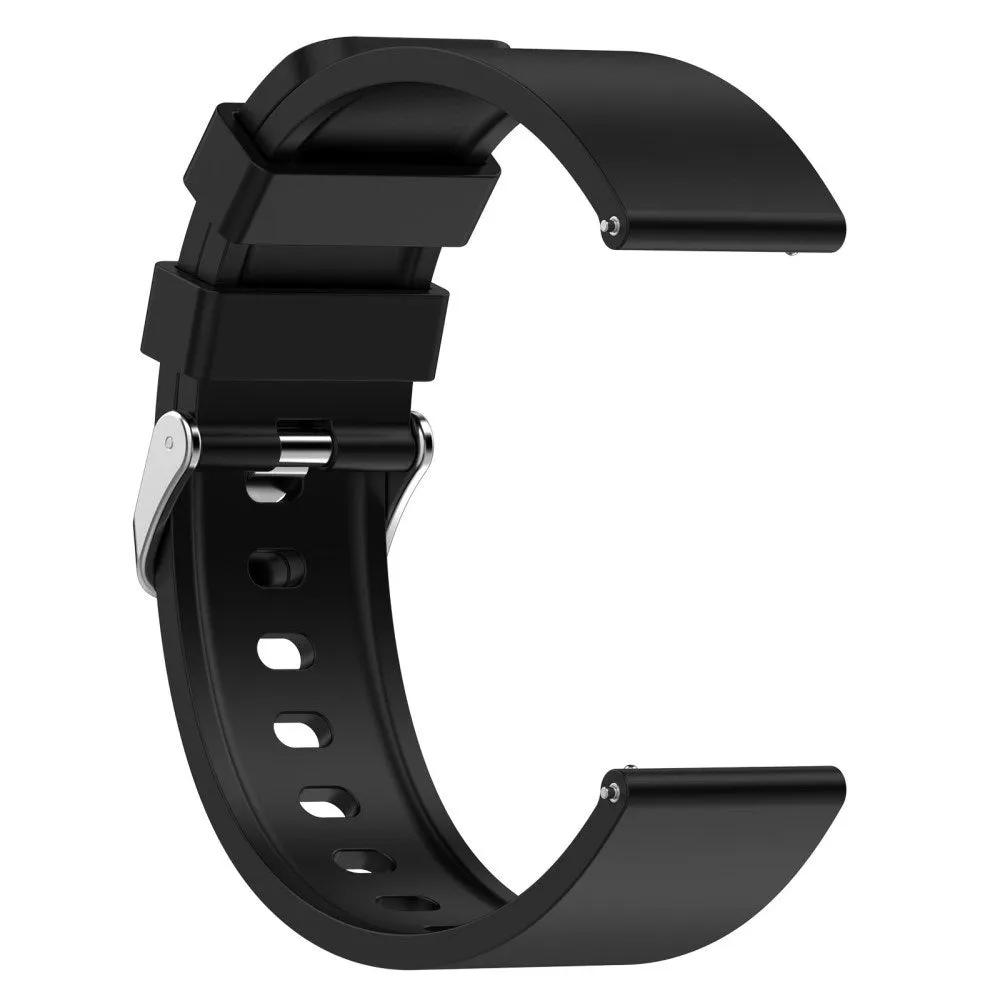 Universal Silikone Smartwatch Rem (20mm) m. Metal Spænde - Sort