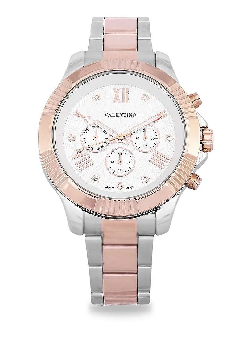 Valentino 20122302-TWO TONE-WHT DL Stainless Steel Watch for Women