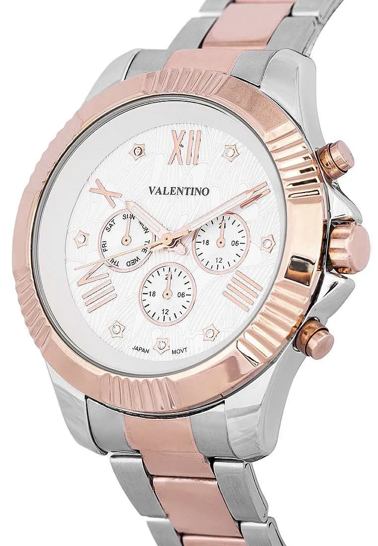 Valentino 20122302-TWO TONE-WHT DL Stainless Steel Watch for Women